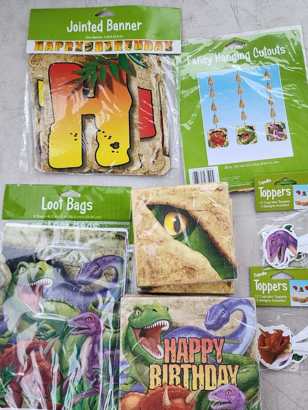 Dinosaur Party Supplies Kit Happy Birthday Decorations